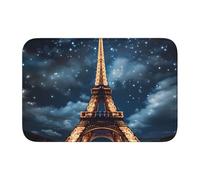 Anti Slip Thickened Floor Mat YYHWHJDE Paris Tower Prints Non-Slip, Easy to Clean, Durable, Fade-Resistant, Perfect for Toilet Bathroom 60x40cm