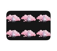 Anti Slip Thickened Floor Mat YYHWHJDE Pink Unicorn in The Clouds Pattern Non-Slip, Easy to Clean, Durable, Fade-Resistant, Perfect for Toilet Bathroom 60x40cm