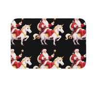 Anti Slip Thickened Floor Mat YYHWHJDE Santa Claus Sitting on a Unicorn Pattern Non-Slip, Easy to Clean, Durable, Fade-Resistant, Perfect for Toilet Bathroom 60x40cm