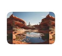 Anti Slip Thickened Floor Mat YYHWHJDE Source of Water in The Desert Prints Non-Slip, Easy to Clean, Durable, Fade-Resistant, Perfect for Toilet Bathroom 60x40cm