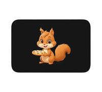 Anti Slip Thickened Floor Mat YYHWHJDE The Little Squirrel who Loves Cookies Prints Non-Slip, Easy to Clean, Durable, Fade-Resistant, Perfect for Toilet Bathroom 60x40cm