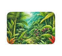Anti Slip Thickened Floor Mat YYHWHJDE Tropical Rainforest Jungle Scene Prints Non-Slip, Easy to Clean, Durable, Fade-Resistant, Perfect for Toilet Bathroom 60x40cm