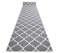 Anti-Slip Trellis Runner RUGSX Grey 90cm x 620cm