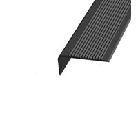 Anti-Slip Vinyl Stair Nosing Strip, Self-Adhesive Edge Protector for Indoor & Outdoor Steps, Non-Slip Safety Edging for Stairs, Black Bullnose Design