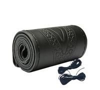 Anti-slip Wheel Protector Cover Braid Genuine PU Steering Wheel Cover Embossing Pattern Braiding For 38CM