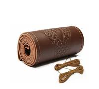 Anti-slip Wheel Protector Cover Braid Genuine PU Steering Wheel Cover Embossing Pattern Braiding For 38CM