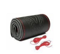 Anti-slip Wheel Protector Cover Braid Genuine PU Steering Wheel Cover Embossing Pattern Braiding For 38CM