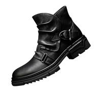 Anti Slip Work Shoes Men - Zip Up Work Boots Wear and Anti Slip Five Finger Cotton Shoe Outdoor Sports Hiking Shoe with Buckle Black