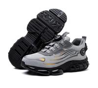 Anti-Smashing and Anti-Puncture Work Safety Shoes, Rotating Button Buckle Shoelace Labor Insurance Shoes, Breathable Fly Weaving Labor Protection Shoes, Outdoor Adventure Sports Safety Sneakers ( Colo