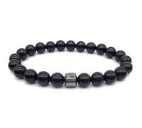 Anti Smoke Bracelet - Triple Protection Smoking Cessation Bracelets 8mm Magnet - Lung Bracelet Black