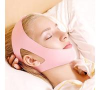 Anti Snore Chin Strap Belt Universal Breathable Keep Mouth Closed Strap Sleeping Cotton Material Snore Chin Up Strap Suitable for Travel (Pink)