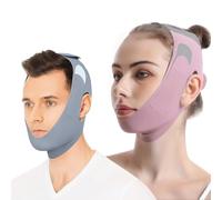 Anti Snore Chin Strap for CPAP Users, Snore Stopper with Adjustable Velcro Chin Strap for Sleeping Comfortable Stop Snoring Solution Anti Snoring Devices Breathable and Reusable (Two Couple Outfits)