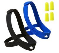 Anti Snoring Chin Strap for Sleeping, 2 Pack Adjustable Snore Stop Jaw Support Belt with Eye Mask & Earplugs, Breathable Anti Snore Device Mouth Closed Sleep Strap for Men Women Adults (Blue+Black)