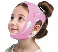 Anti Snoring Chin Strap for Sleeping Kids, Professional Anti-Snoring Solution, Highly Breathable and Elastic, Adjustable Size, Suitable for Teens, Children and Petite Adults (Pink Cartoon)