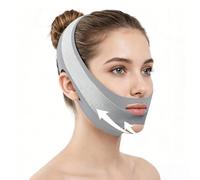 Anti Snoring Chin Strap for Sleeping, V Line Face Lifting Strap Breathable, Snoring Solution for Men Women (Grey)