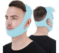 Anti Snoring Device Anti-Slip Adjustable Anti Snoring Chin Strap,Snoring Reduction Stop Snoring Device Snoring Solution,Professional Effective Anti Dry Mouth Chin Strap Stop Noise (Black) (Blue)