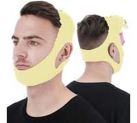 Anti Snoring Device Anti-Slip Adjustable Anti Snoring Chin Strap,Snoring Reduction Stop Snoring Device Snoring Solution,Professional Effective Anti Dry Mouth Chin Strap Stop Noise (Black) (Yellow)