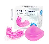 Anti Snoring Devices for Men and Women, Customizable Mouth Guard for Teeth Grinding, Anti Snore Mouth Guard, Sleep Apnea Devices for Sleeping on Your Back, Side and Tummy (Pink)