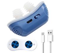 Anti Snoring Devices, Sleep Apnea Devices Wearable Micro CPAP Anti Snoring Electronic Device Portable Lightweight Stop Snore Maskless Aid Machine for Home Travel Men and Women All Nose Shapes(Blue)