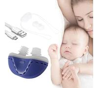 Anti Snoring Electronic Device, Portable Micro Electric CPAP Noise Anti Snoring Device with Fixing Strap, Rechargeable Nasal Congestion Nasal Device(Blue)