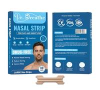 Anti Snoring Nasal Strips, 80 Count Large Size by Dr. Breathe - Drug-Free Anti Snoring Aid, Opens Blocked Nose & Nasal Congestion, Improves Breathing & Sleep for Men & Women