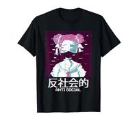 Anti-Social Anime Girl Geisha - Japanese Vaporwave Aesthetic T-Shirt