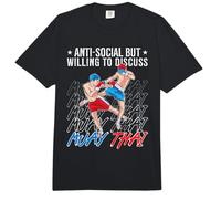 Anti-Social But Willing to Discuss Fighter Love Muay Thai Comfort Colors Adult Heavyweight T-Shirt