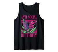 Anti-Social Butterfly Funny Awkward Introvert Homebody Humor Tank Top