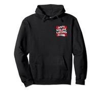 Anti Social Lifting Club: Barbells Crossed Skull (Red) Pullover Hoodie