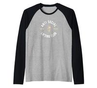 Anti Social Lifting Club Canceled Barbells Skull (Tan) Raglan Baseball Tee