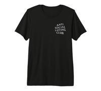 Anti Social Lifting Club: Gray (Front + Back) Premium T-Shirt