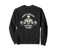 Anti Social Lifting Club Skull Barbell Gym Tee Sweatshirt