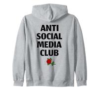 Anti Social Media Club (Funny Digital Detox Statement) Zip Hoodie