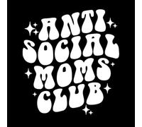 Anti Social Moms Club Retro Typography Mothers Day Quote mom Mama Mother Engraving Decals 54.6x60.2cm Self Adhesive White