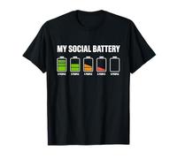 Anti-Social My Social Battery Low Introvert Humor T-Shirt