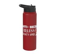 Anti-Social Unless There's Wine Stainless Steel Insulated Water Bottle