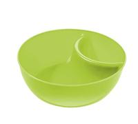 Anti-Soggy Cereal Bowl - 10oz Divided Snack Serving Dish, Stackable Plate with Dipping Section, Divided Snack Bowl, Cracker Bread Bowls with Lid, Leakproof Divides Platter for Chips Yogurt Snacks