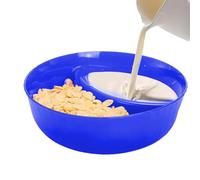 Anti-Soggy Cereal Bowl - Divided Serving Dish for Cereal & Milk | Soup and Sandwich Plate Combo, Snack & Dip Tray, Sauce Dipping Platter, Cracker Bowl for Chips Bread, Fruit Breakfast or Snacks
