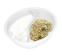 Anti-Soggy Cereal Bowl, Stackable Divided Sectional Bowl Separated Ceramic Soup Bowl Two Sided Bowl Snack Bowl for Chips Soup Rice Salad Ice Cream French Fries, Keep Crunchy (White)