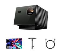 Anti-Speckle Home Theater Bundle: Valerion VisionMaster Pro2 4K Triple Laser Projector with 120" Fixed Frame PureVision Screen, Ceiling Mount & 2m HDMI Cable