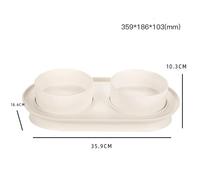 Anti-Spill Angled Pet Bowl | Color: Cream