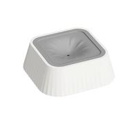 Anti-Spill & Anti-Tip Pet Slow Drinking Water Bowl with Floating Disk, Weighted Non-Slip Base Portable Square Water Feeder, Bloat-Preventing Slow Feeder for Dogs and Cats(Grey,One Size)