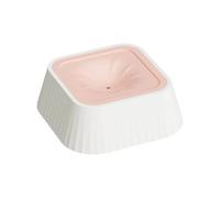 Anti-Spill & Anti-Tip Pet Slow Drinking Water Bowl with Floating Disk, Weighted Non-Slip Base Portable Square Water Feeder, Bloat-Preventing Slow Feeder for Dogs and Cats(Pink,One Size)