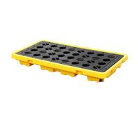 Anti-Spill Containment Platform Yellow & Black Polyethylene Pallet for Warehouse & Garage Stackable Oil Drum Tray Modular Leak-Proof Design