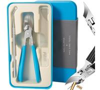 Anti-Splash 25° Slant Edge Nail Clipper 3-Piece Set, 2026 Upgraded Eagle Beak Beveled Nail Clippers, Wide Jaw for Thick & Ingrown Toenails, Edgy Curved Nail Clipper for Seniors (Blue)