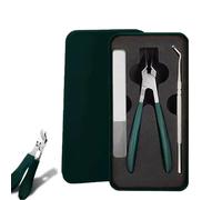Anti-Splash 25° Slant Edge Nail Clipper 3-Piece Set,Ultra Thin Slanted Mouth Nail Clippers for Fingernails and Toenails (Green)