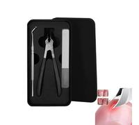 Anti-Splash 25° Slant Edge Nail Clipper 3-Piece Set, Wide Jaw Opening Anti-Splash Slanted Nail Clipper, Long Handled Toenail Clippers for Seniors (Black)