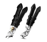 Anti-Splash Orthoclip Nail Clippers, Long Handled Toenail Clippers for Seniors, 6mm Opening for Thick Toenails, Sharp Wide Jaw Slanted Clipper, Ergonomic with Anti-Slip Grip (B+C)