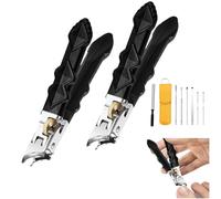 Anti-Splash Orthoclip Nail Clippers, Long Handled Toenail Clippers for Seniors, 6mm Opening for Thick Toenails, Sharp Wide Jaw Slanted Clipper, Ergonomic with Anti-Slip Grip (2B)