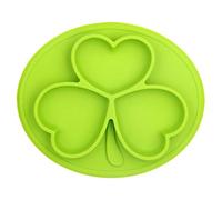 Anti-Sprinkling Baby Silicone Training Bowl Children's Sub-Format Anti-Slip Suction Cup Bowl Creative Flower-Shaped Learning Food Bowl Green